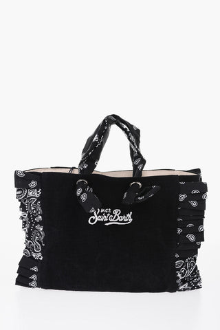 Borsa Mare con Logo Ricamato e Dettagli Motivo Paisley