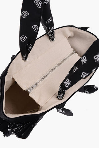 Borsa Mare con Logo Ricamato e Dettagli Motivo Paisley