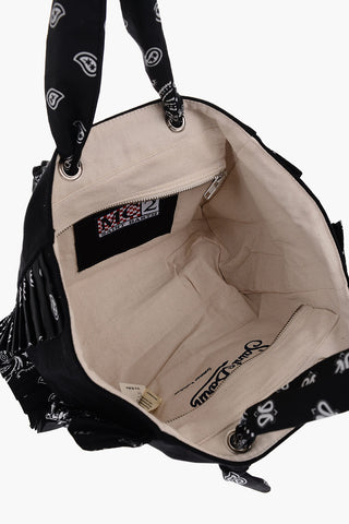 Borsa Mare con Logo Ricamato e Dettagli Motivo Paisley