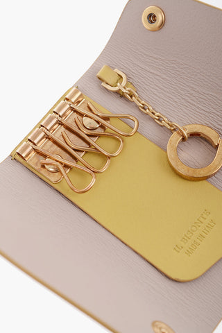 Solid Color IO Keyring with Leather Case