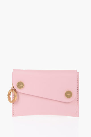 Solid Color Leather EUROPA Card Holder with Press Studs