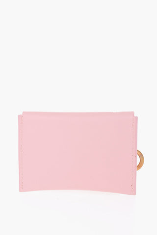 Solid Color Leather EUROPA Card Holder with Press Studs