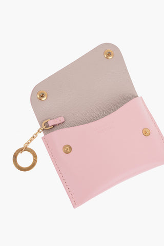 Solid Color Leather EUROPA Card Holder with Press Studs