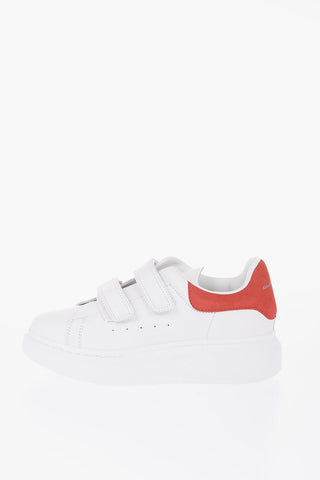 Solid Color Low-Top Sneakers with Touch Strap Closure