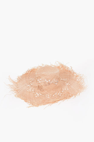 Cappello Wide Brim in Paglia con Monogram in Rilievo