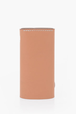 Solid Color IO Keyring with Leather Case