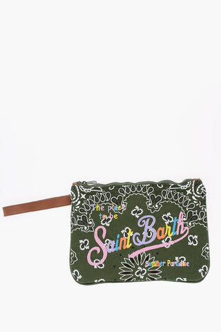 Bandana Motif Pouch With Zip Closure 