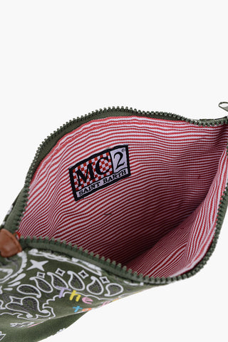Bandana Motif Pouch With Zip Closure 