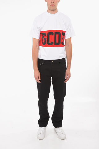 Jeans a Gamba Diritta con Ricamo Logo