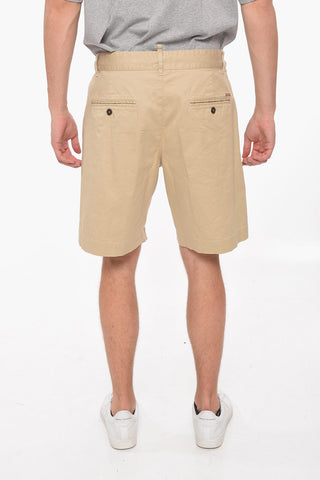 Button Fastened Shorts with Elastic Waistband