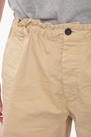 Button Fastened Shorts with Elastic Waistband