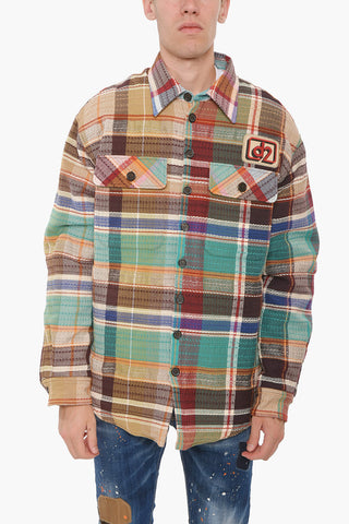 Overshirt Shearling in Misto Lana con Toppa Logo