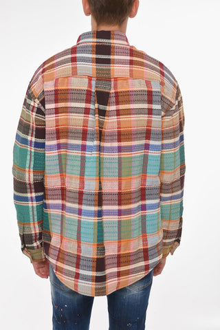 Overshirt Shearling in Misto Lana con Toppa Logo