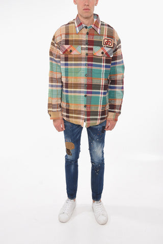 Overshirt Shearling in Misto Lana con Toppa Logo