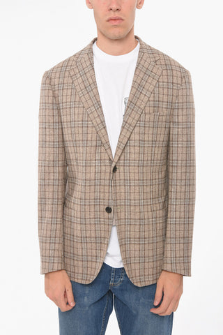 Wool GATE Blazer with Check Pattern
