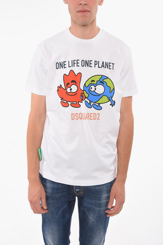 ONE LIFE ONE PLANET Printed Crewneck T-shirt