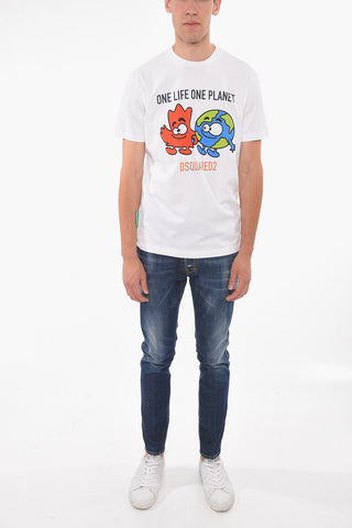 ONE LIFE ONE PLANET Printed Crewneck T-shirt
