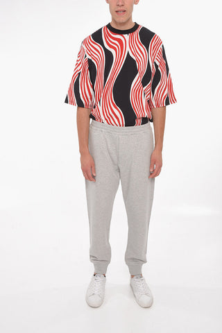 Pantaloni Jogger in Cotone Garzato con Stampa Logo