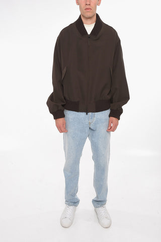 Silk And Wool Reversible Bomber