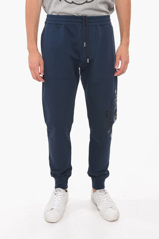 Pantaloni Jogger in Cotone Garzato con Stampa Logo