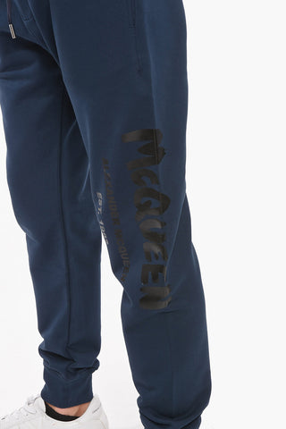 Pantaloni Jogger in Cotone Garzato con Stampa Logo