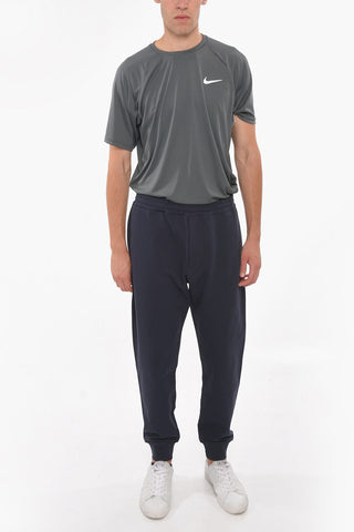 Brushed-cotton Joggers with Logo Print