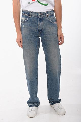 Jeans Wide Leg JAMES con Fondo Distressed 17cm