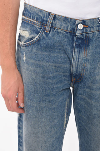 Jeans Wide Leg JAMES con Fondo Distressed 17cm