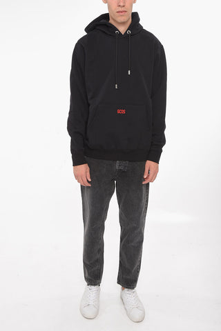Felpa Hoodie in Cotone Garzato con Maxitasca