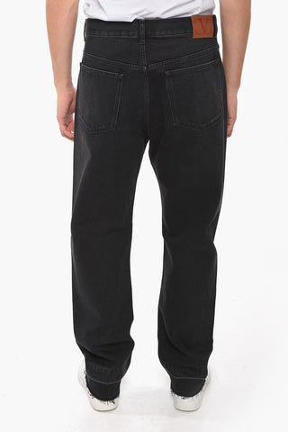 Straight Fit Cotton Denims with Belt Loops 21cm