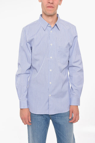 SHIRT Cotton Shirt with Striped Pattern and Chest Pocket