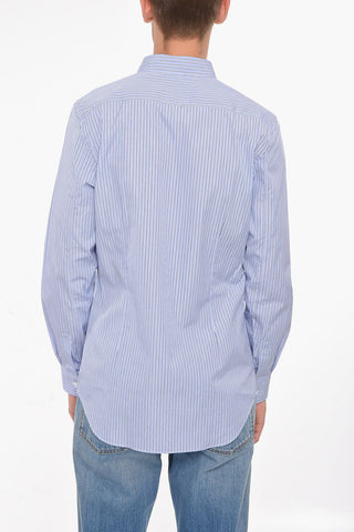 SHIRT Cotton Shirt with Striped Pattern and Chest Pocket
