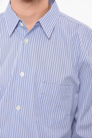 SHIRT Cotton Shirt with Striped Pattern and Chest Pocket