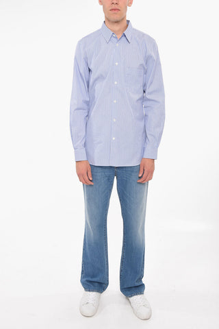SHIRT Cotton Shirt with Striped Pattern and Chest Pocket