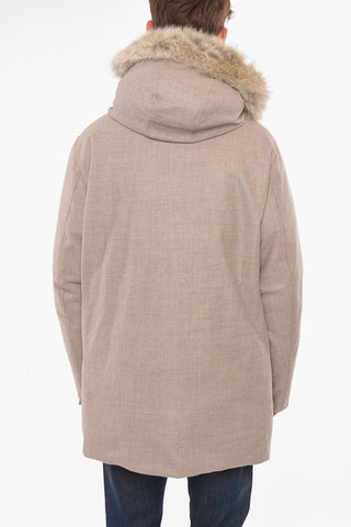 Virgin-wool ARTIC Down Parka with Furred Detailing
