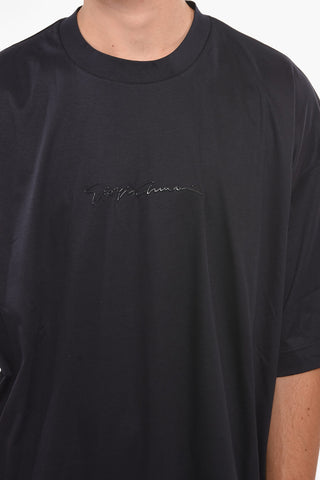 GIORGIO Crew Neck SIGN T-Shirt with Embossed Logo