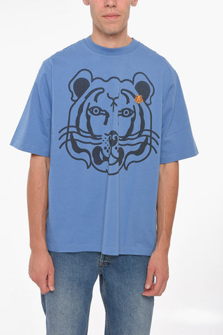 Crew Neck K-TIGER Oversized Cotton T-Shirt
