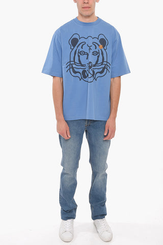 Crew Neck K-TIGER Oversized Cotton T-Shirt