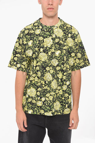 T-Shirt Oversized in Cotone con Stampa Floreale