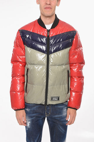 Piumino Full-zip Tricolore con Logo