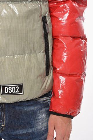 Piumino Full-zip Tricolore con Logo