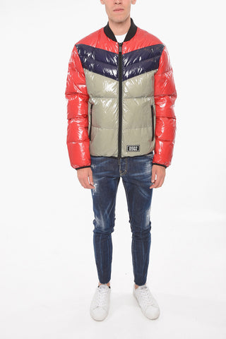 Piumino Full-zip Tricolore con Logo