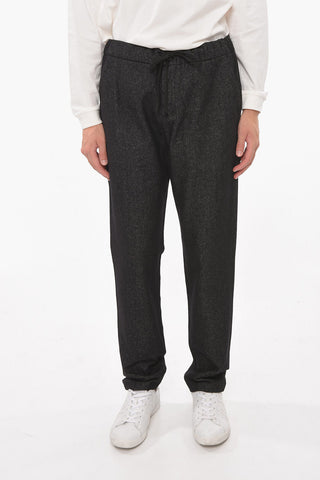 Wool Trousers with Hopsack Pattern