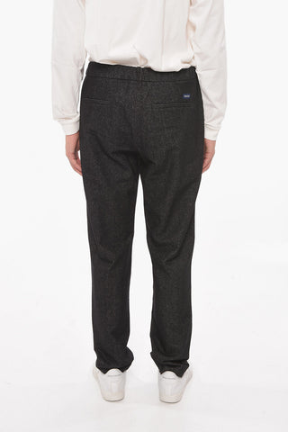 Wool Trousers with Hopsack Pattern