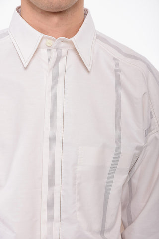 Inner Breast-pocket Striped Cotton Shirt