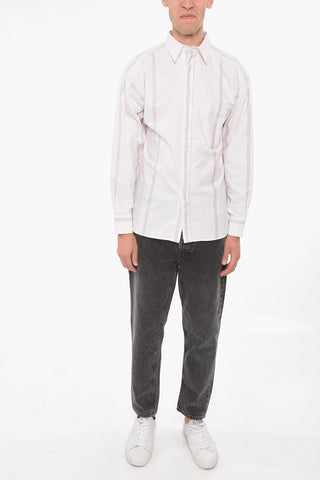 Inner Breast-pocket Striped Cotton Shirt