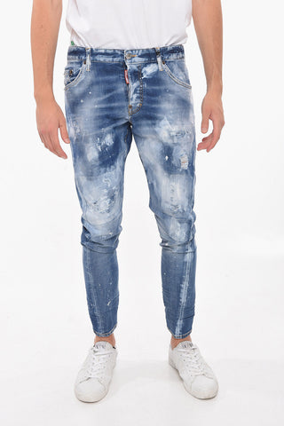 Sexy-twist Fitting DAN Acid-washed Denims with Logo