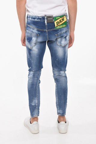 Sexy-twist Fitting DAN Acid-washed Denims with Logo
