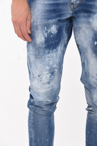 Sexy-twist Fitting DAN Acid-washed Denims with Logo