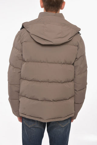 Nylon WINDSTOPPER Down Jacket with Removable Hood